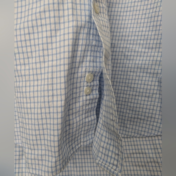 Michael Kors Mens Blue White Plaid Button Down Long Sleeve Shirt - Picture 6 of 8